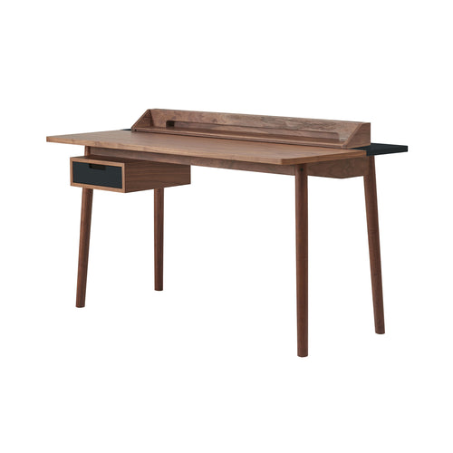 Honoré Desk: Natural Walnut + Slate Grey