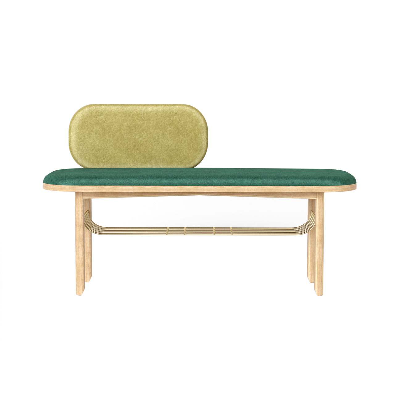 Eustache Entrance Bench: Green + Mud