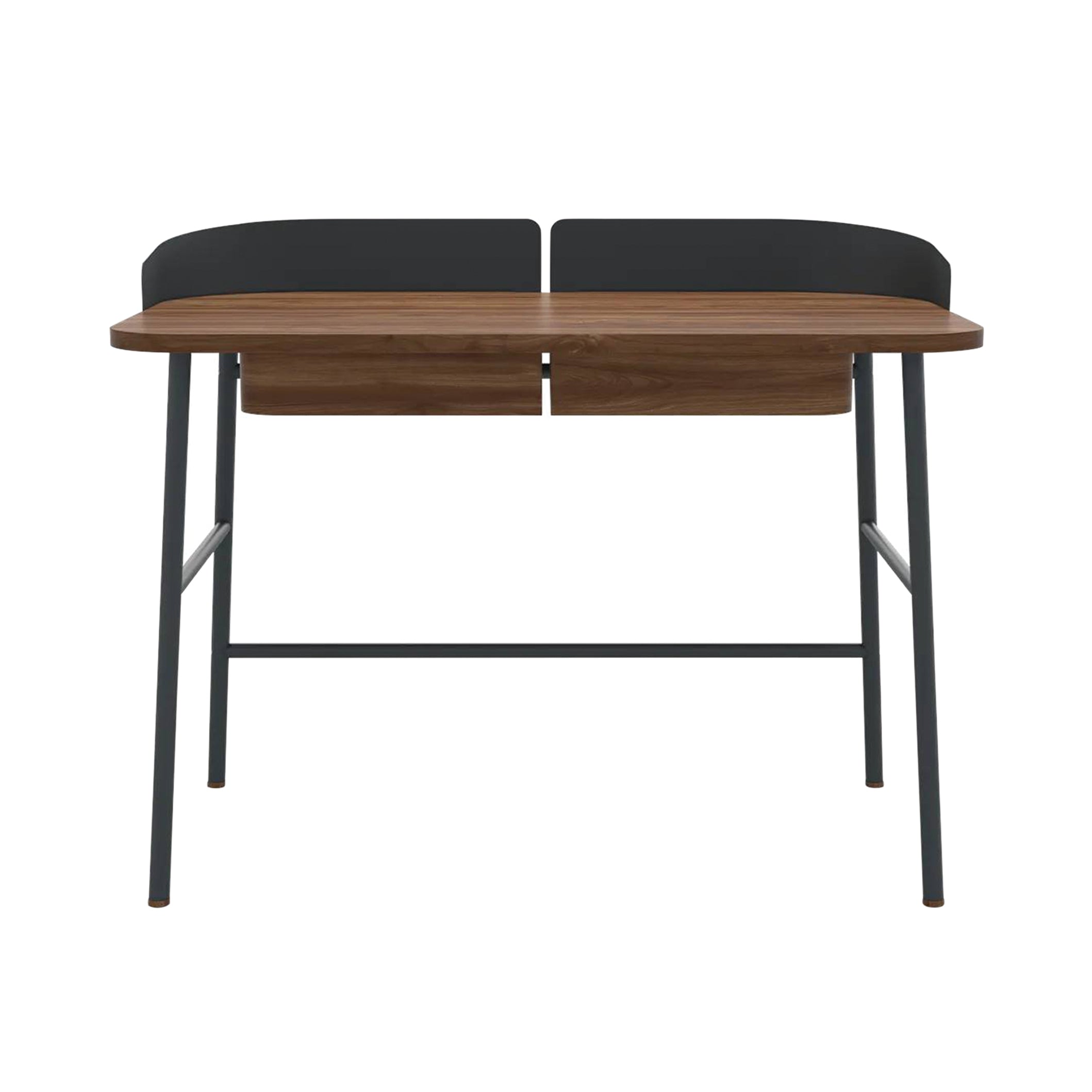 Victor Desk: Natural Walnut + Slate Grey