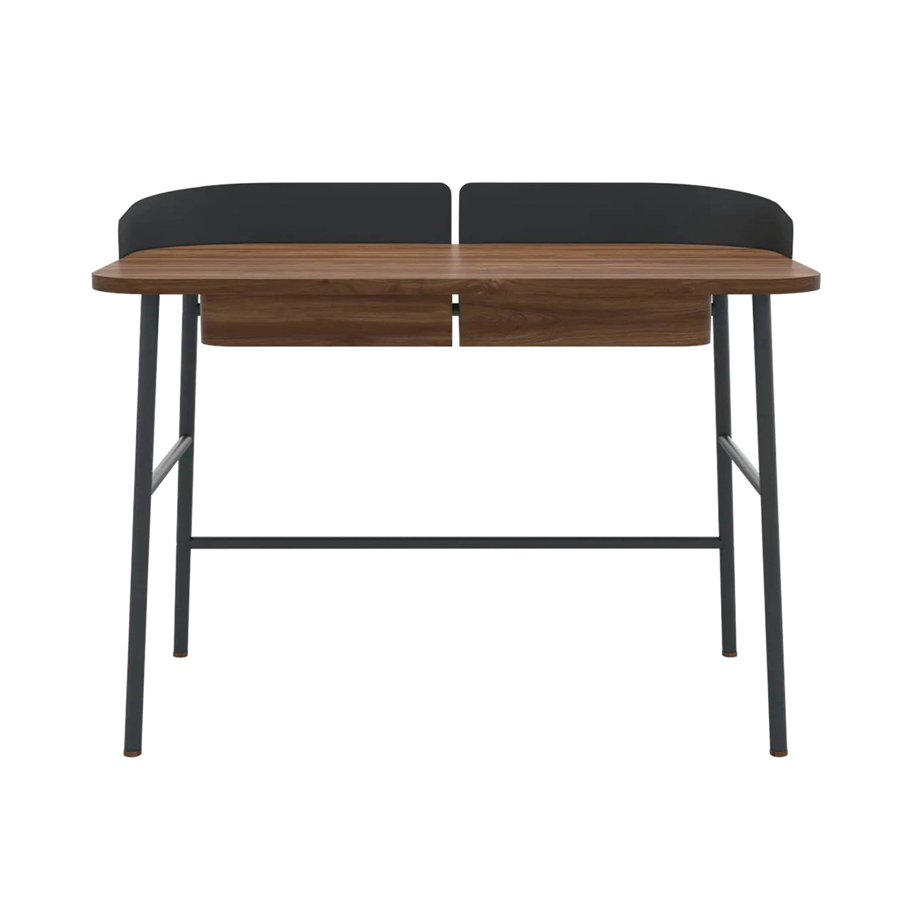 Victor Desk: Natural Walnut + Slate Grey