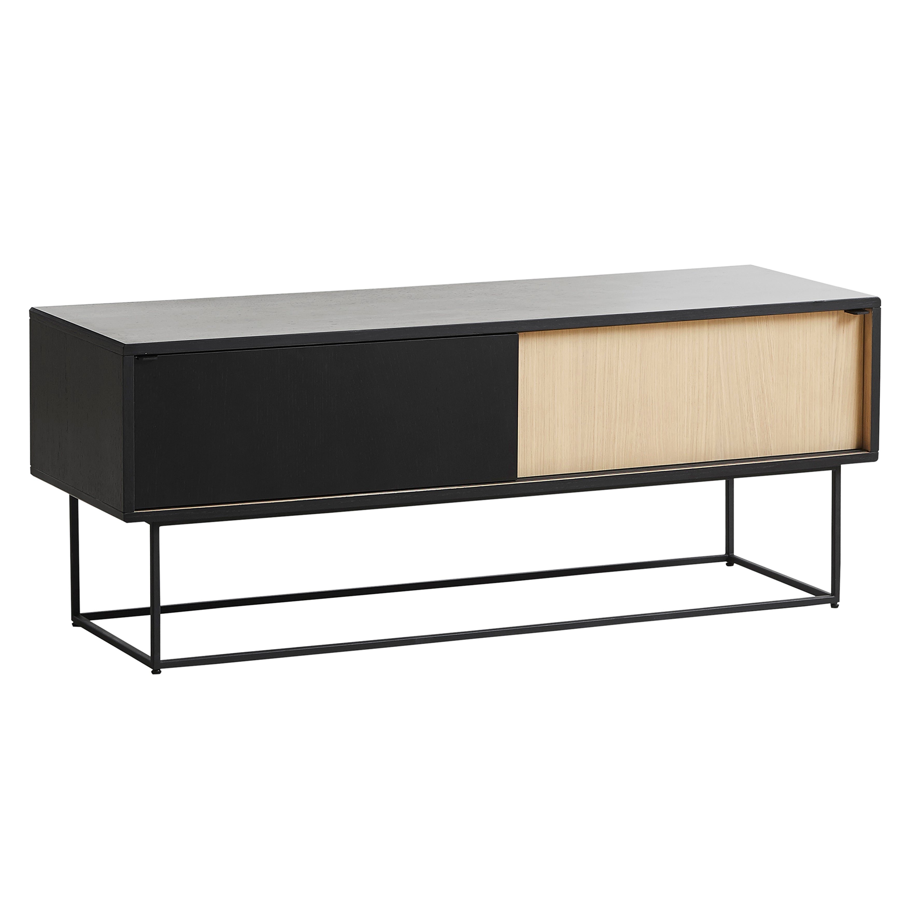 Virka Low Sideboard: Black Painted Oak + Oak Veneer