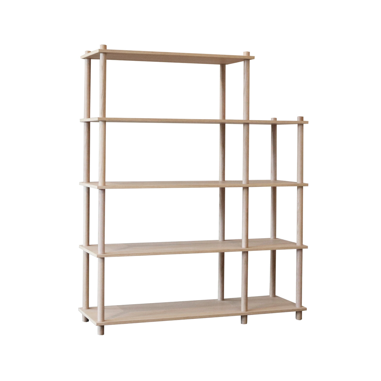 Elevate Shelving System Modular: Configuration 4 + White Pigmented Oak