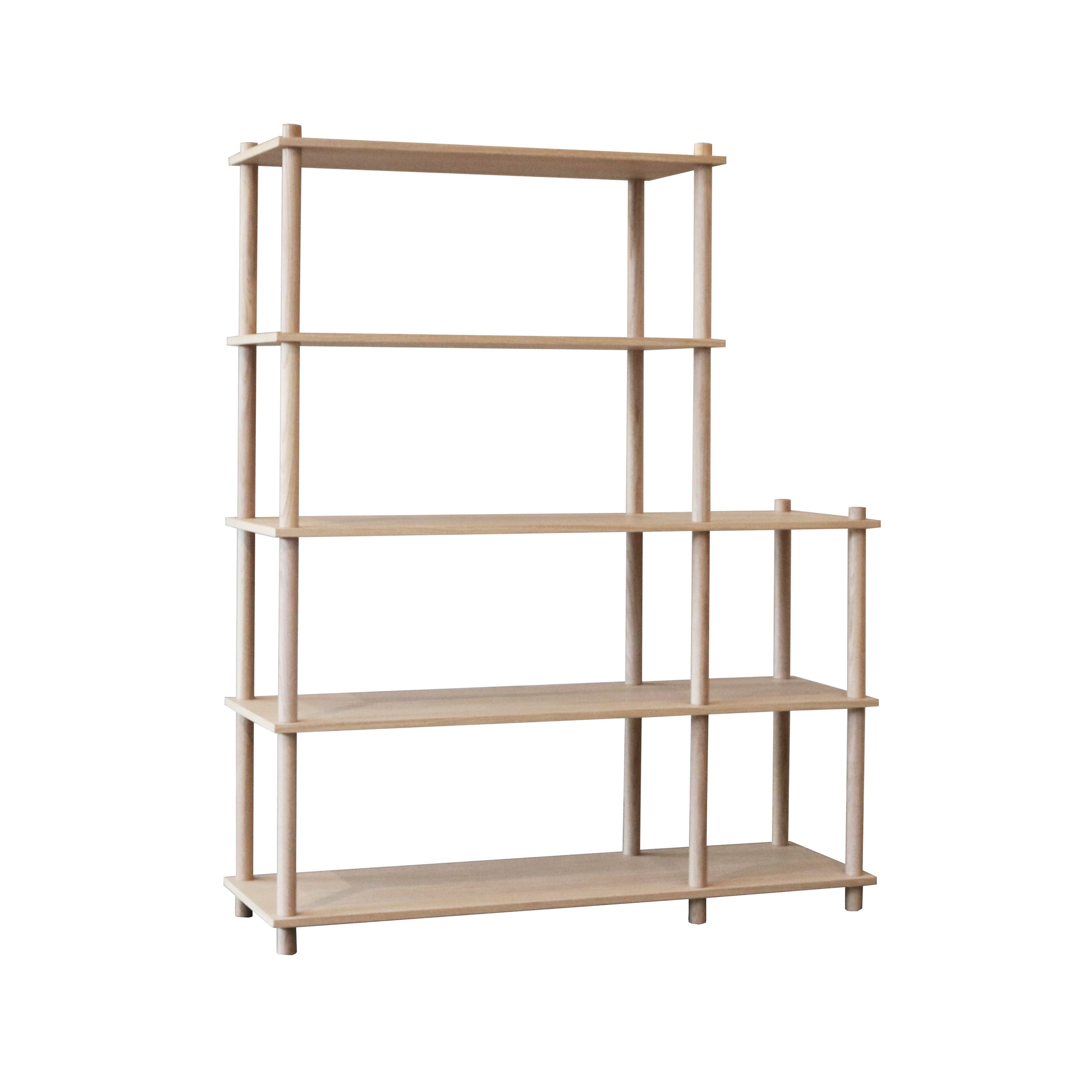 Elevate Shelving System Modular: Configuration 7 + White Pigmented Oak