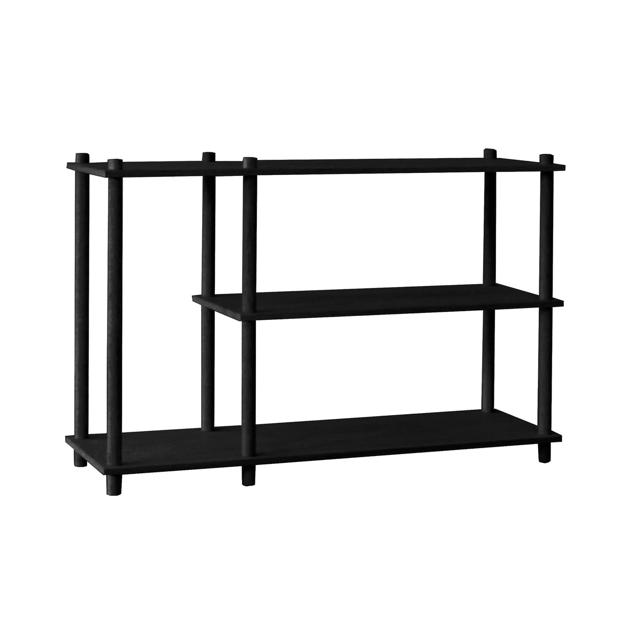 Elevate Shelving System Modular: Configuration 3 + Black Painted Oak