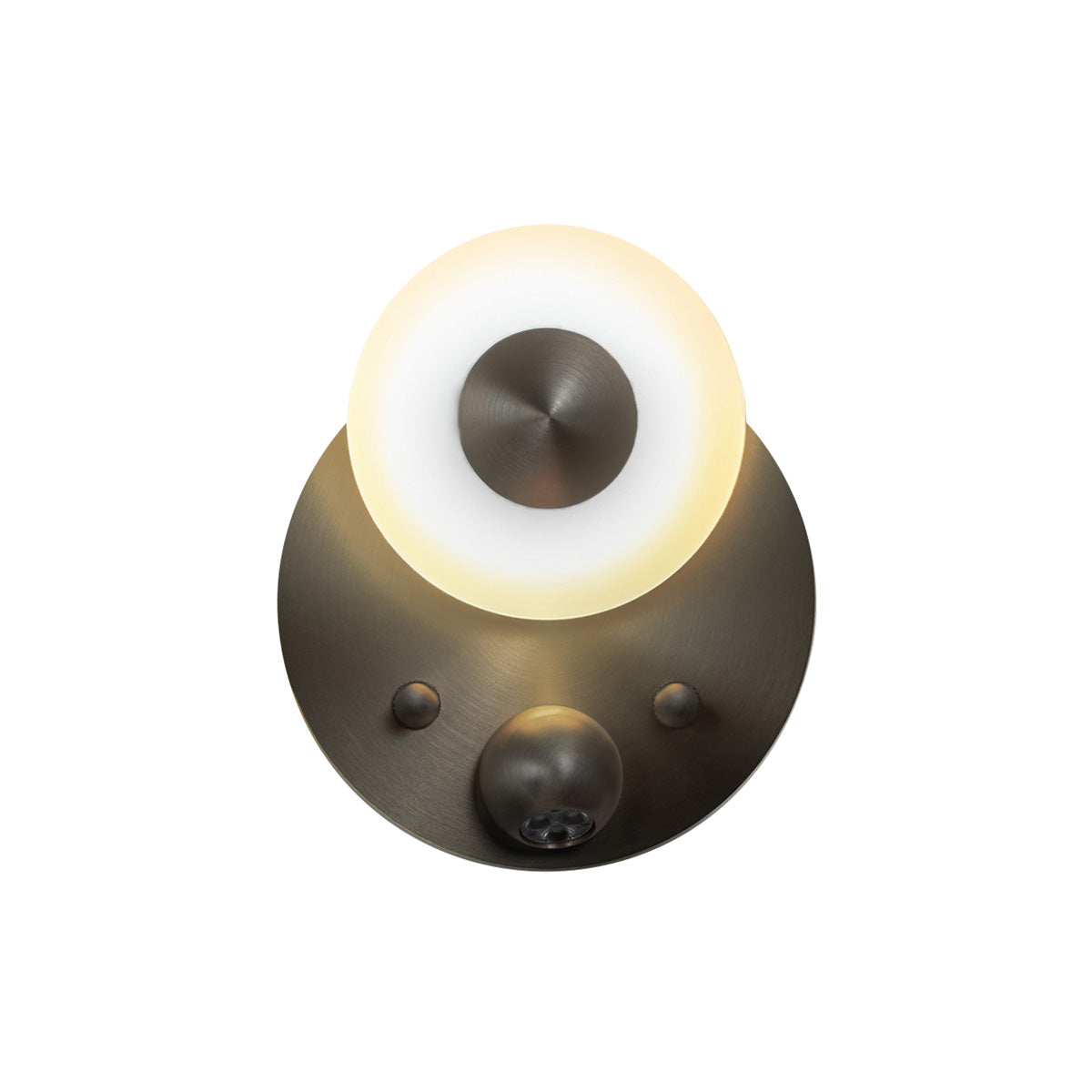 Naboo Wall Light: Base Mount - Diffuser + Spot + Satin Graphite + Satin Graphite