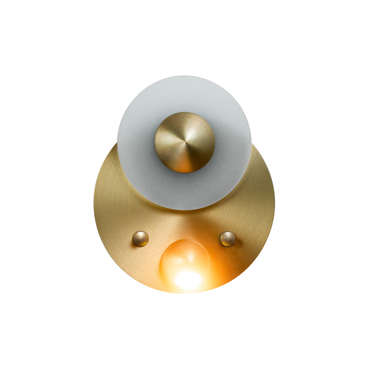 Naboo Wall Light: Base Mount - Diffuser + Spot + Satin Brass + Satin Brass