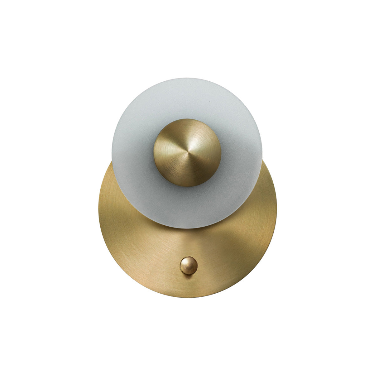 Naboo Wall Light: Base Mount - Diffuser + Satin Brass + Satin Brass