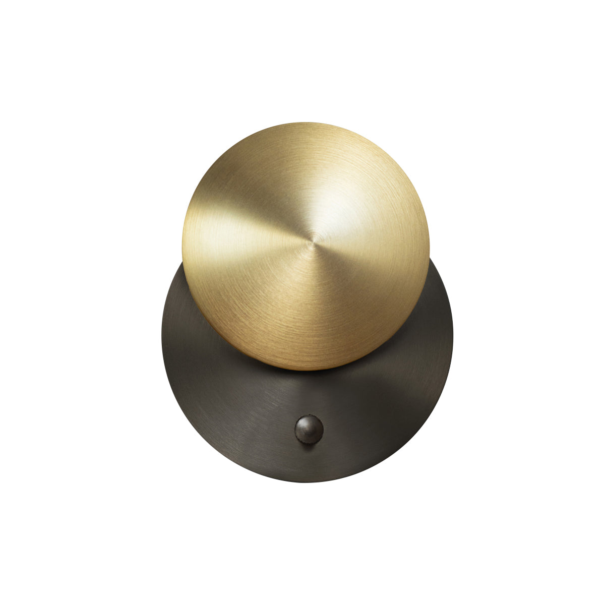Naboo Wall Light: Base Mount - Reflector + Satin Graphite + Satin Brass