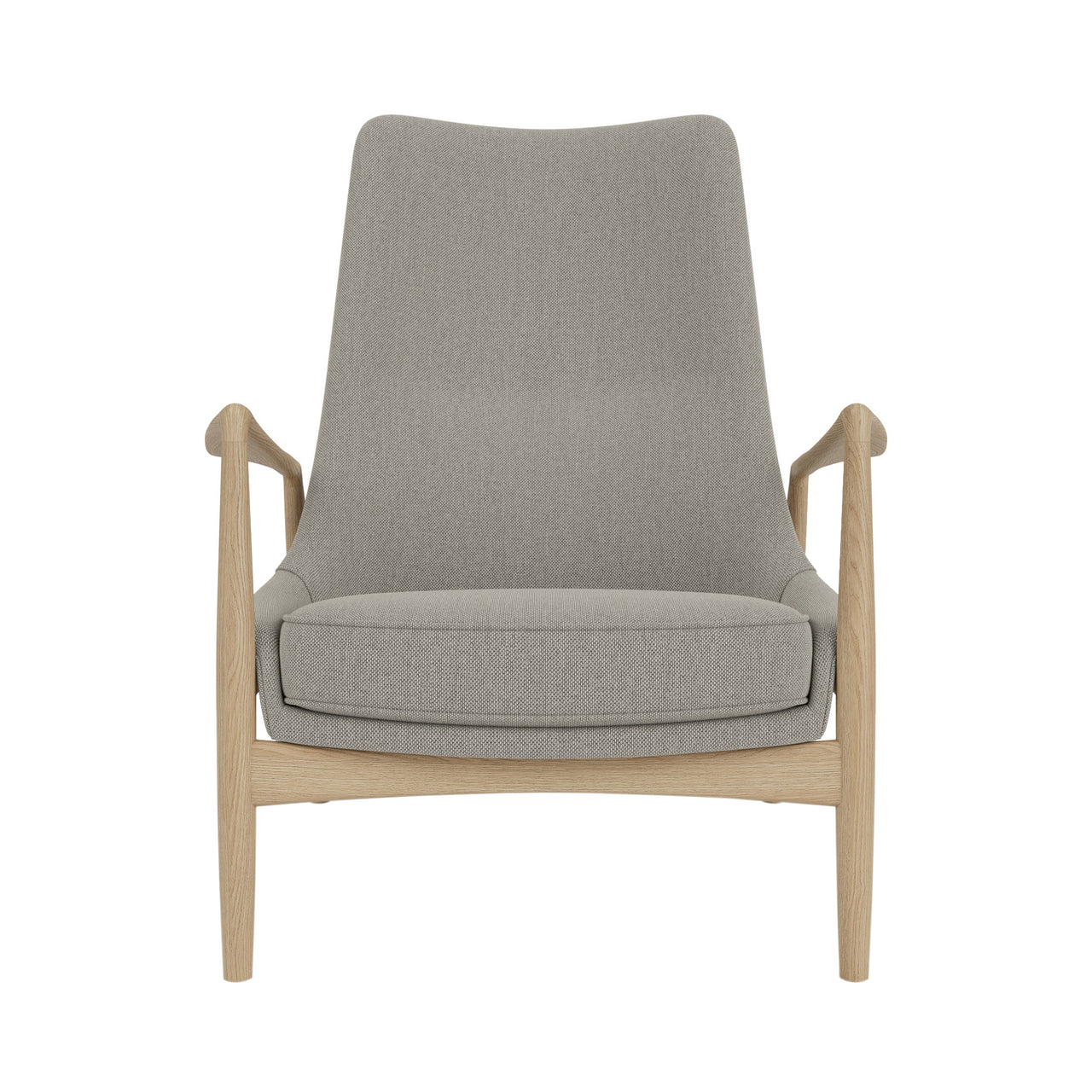 The Seal Lounge Chair: High + Natural Oak + Re-Wool 0218