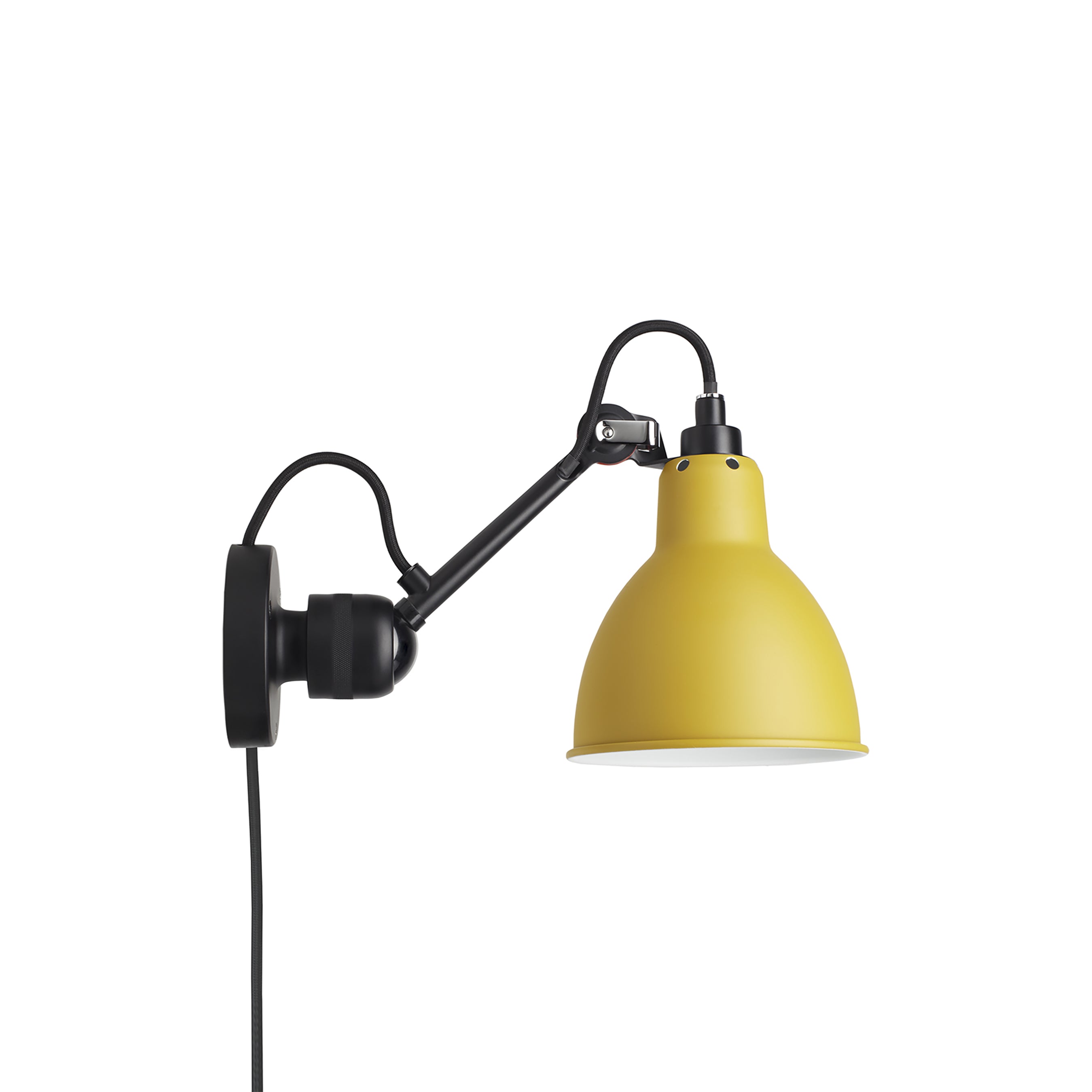 Lampe Gras N° 304 CA Wall Lamp: Black + Yellow + Round