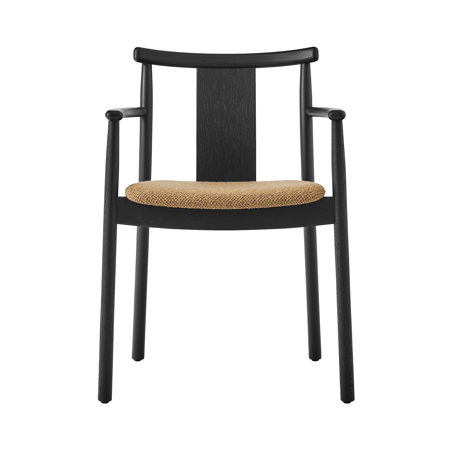 Merkur Dining Chair: Upholstered + With Armrest + Black Oak + Boucle 06