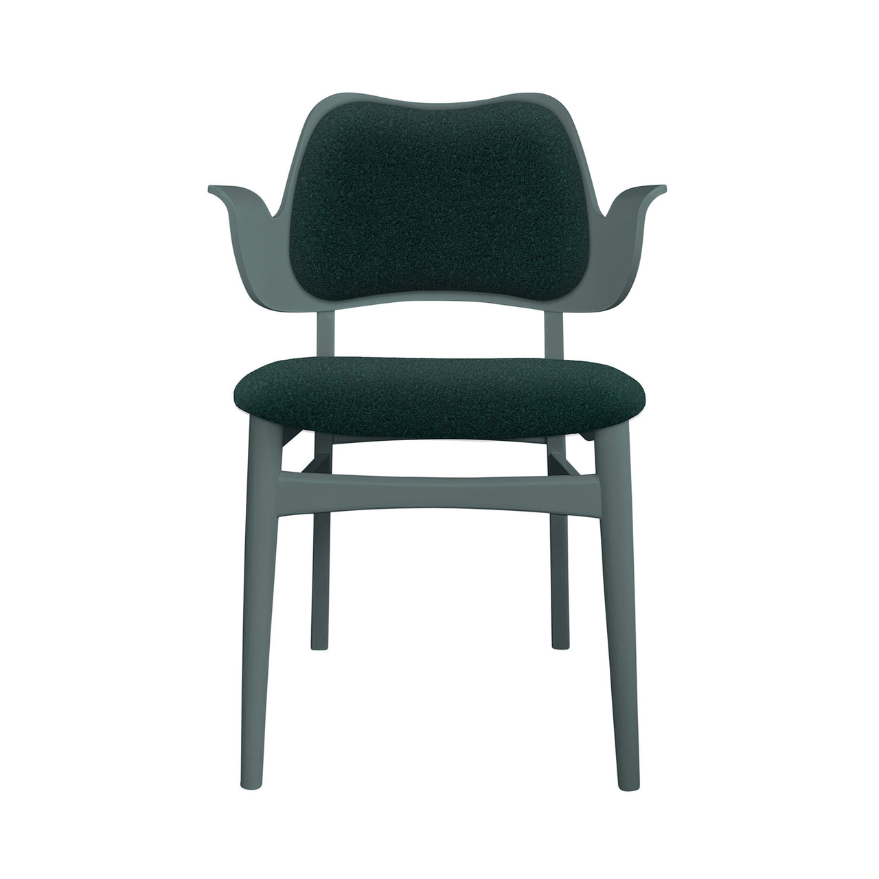 Gesture Dining Chair: Seat + Back Upholstered + Color + Dark Green