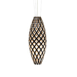 Hinaki Pendant Light: Large + Black + Bamboo + White