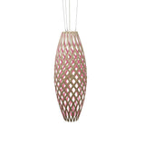 Hinaki Pendant Light: Large + Bamboo + Pink + White