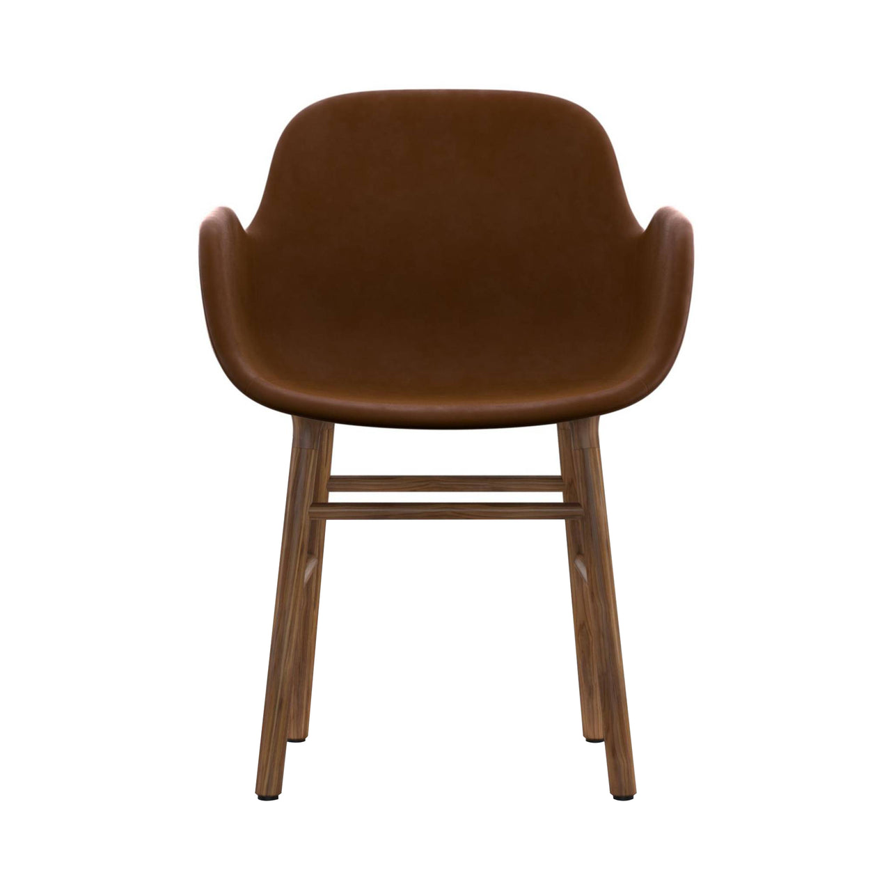 Form Armchair: Wood Base + Full Upholstered + Walnut