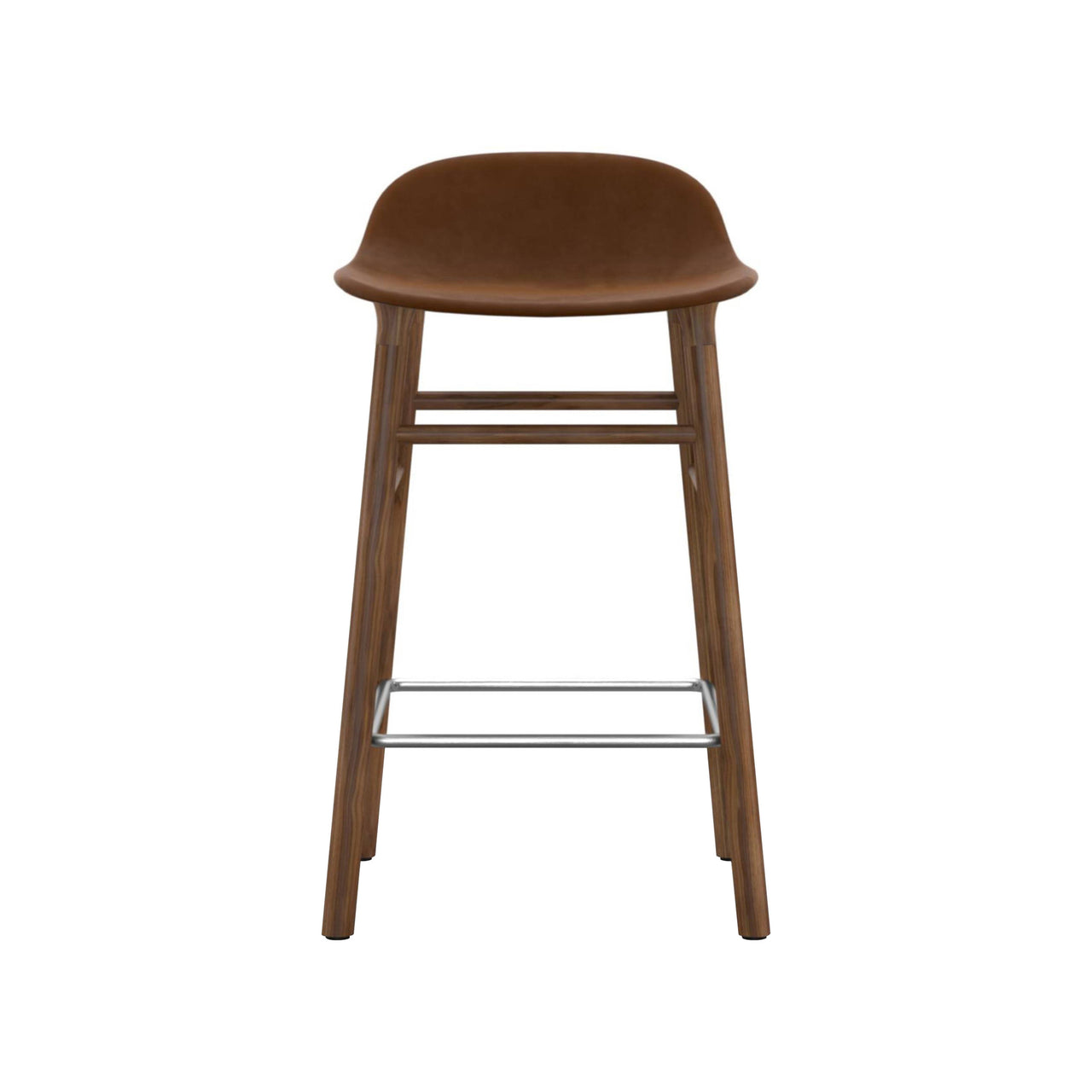 Form Bar + Counter Stool: Walnut Base + Upholstered + Counter