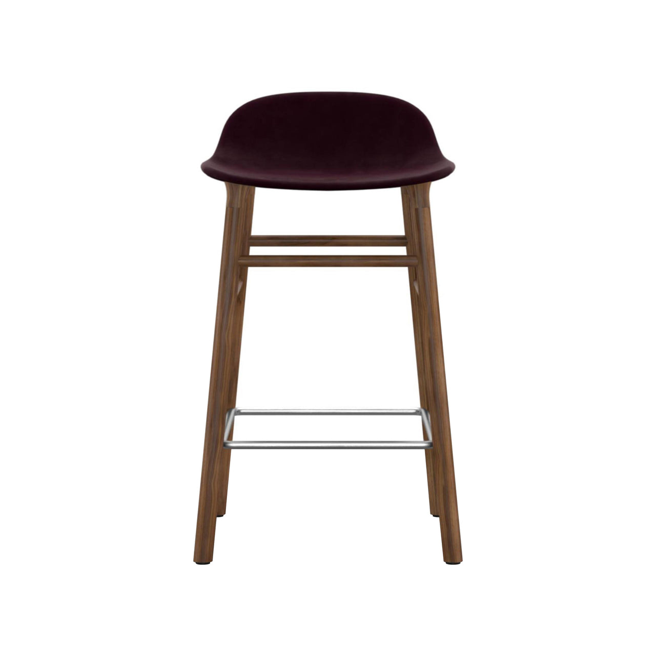Form Bar + Counter Stool: Walnut Base + Upholstered + Counter