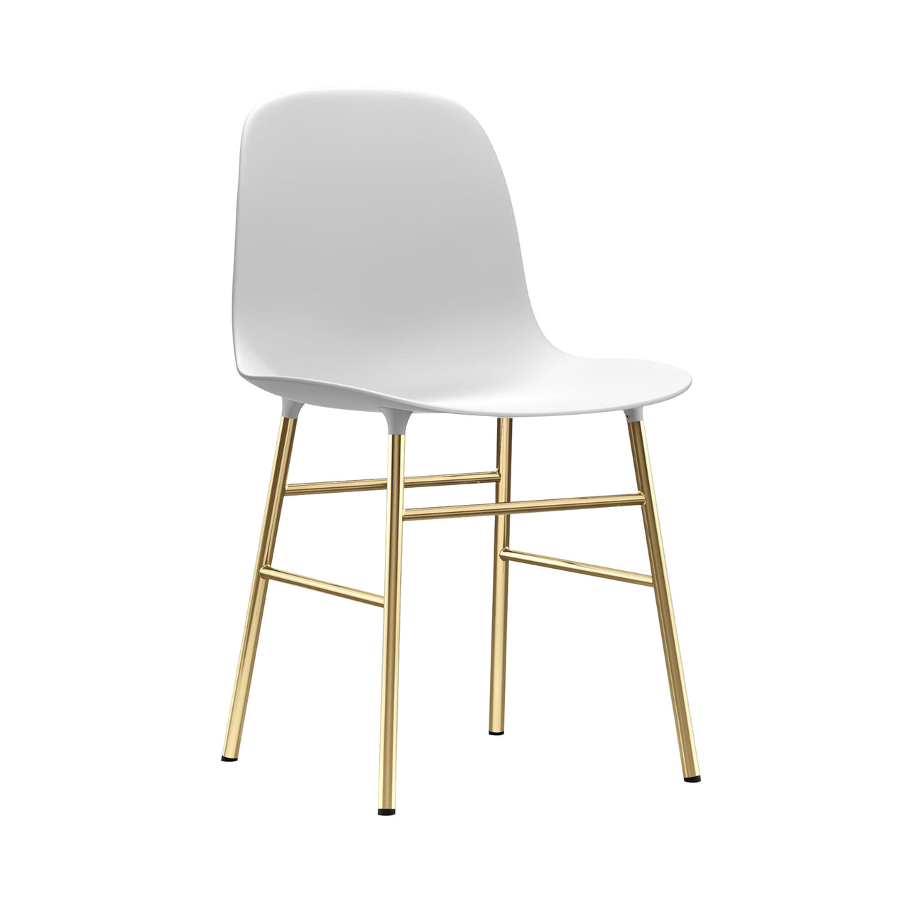 Form Chair: Brass + White