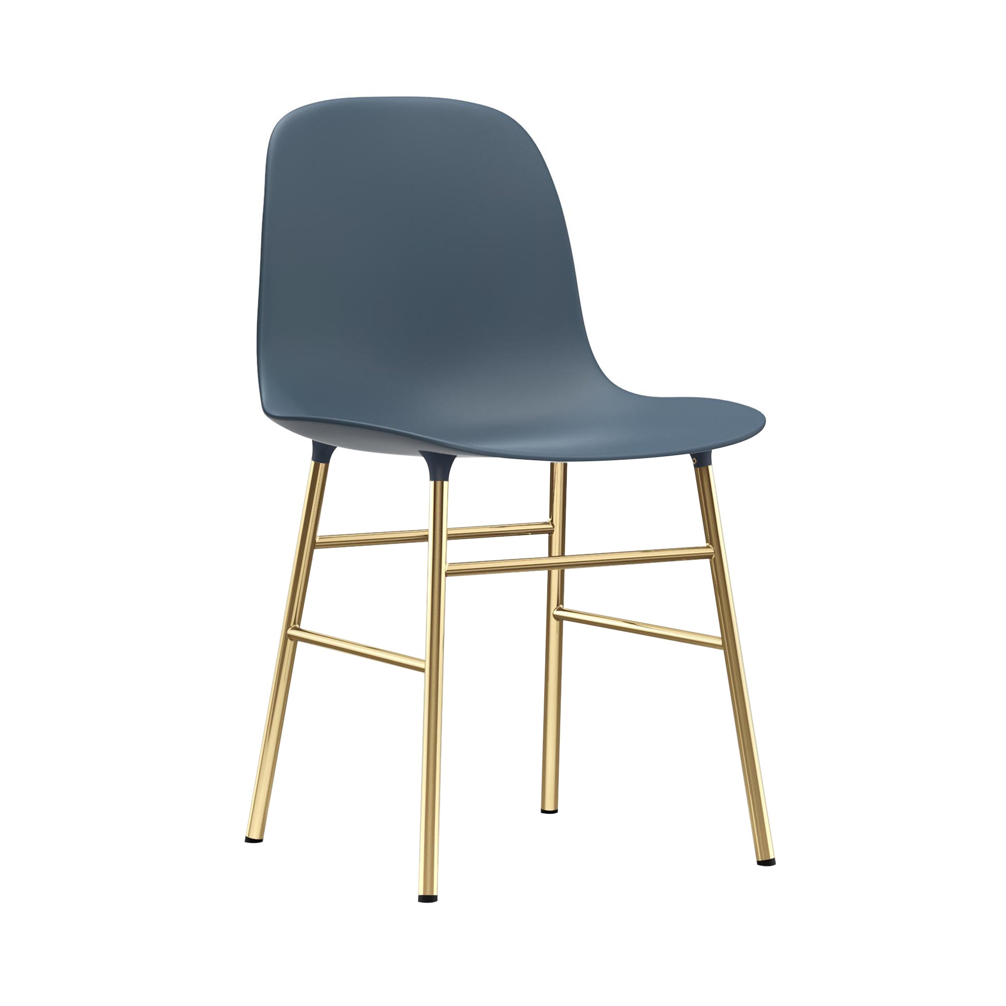 Form Chair: Brass + Blue