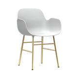 Form Armchair: Brass + White