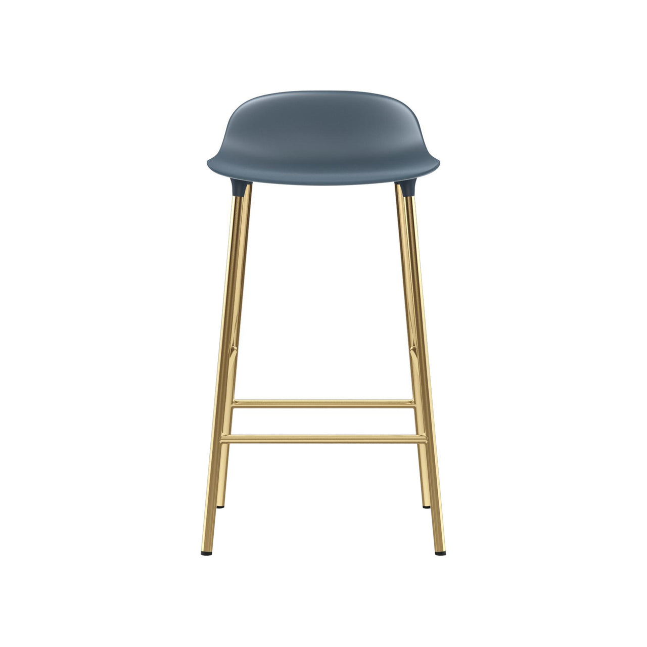 Form Bar + Counter Stool: Brass + Counter + Blue