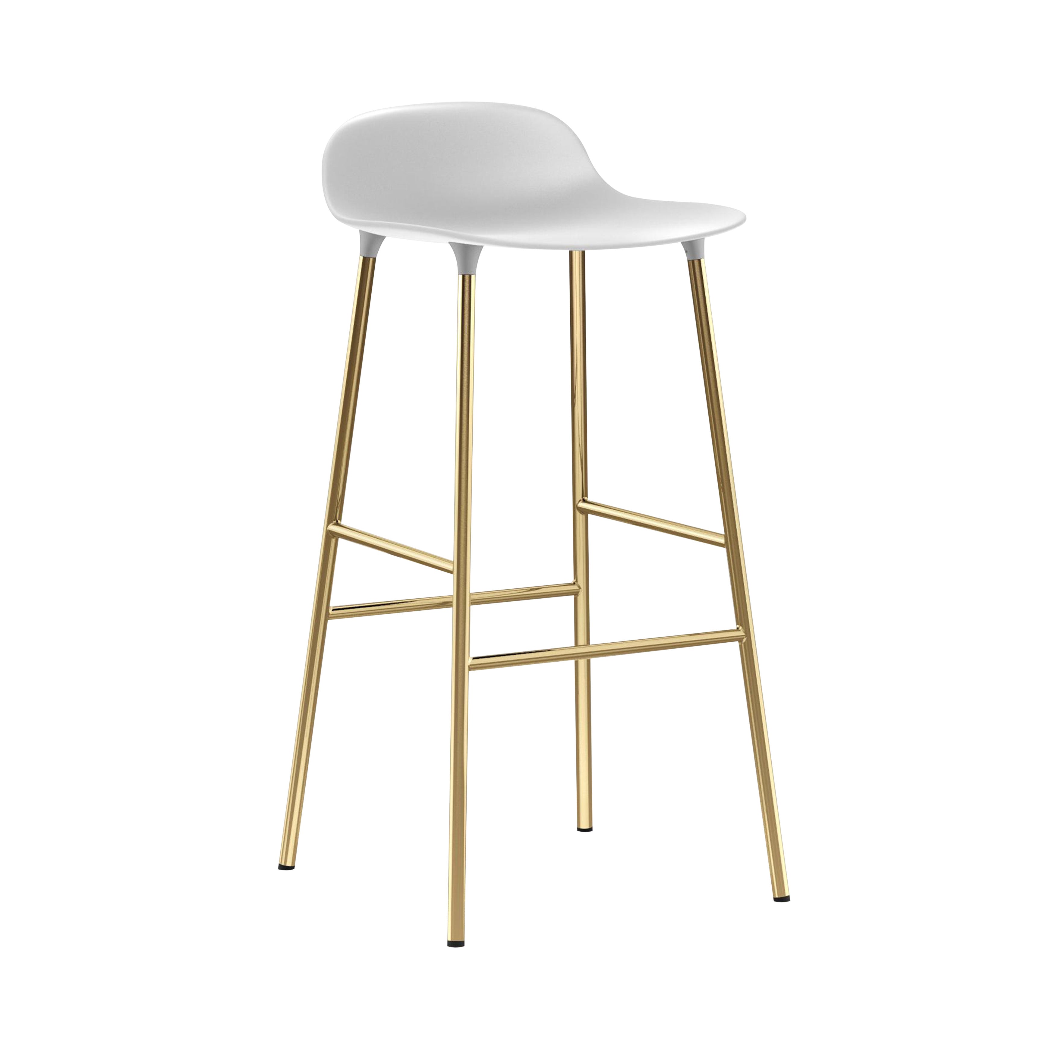 Form Bar + Counter Stool: Brass + Bar + White