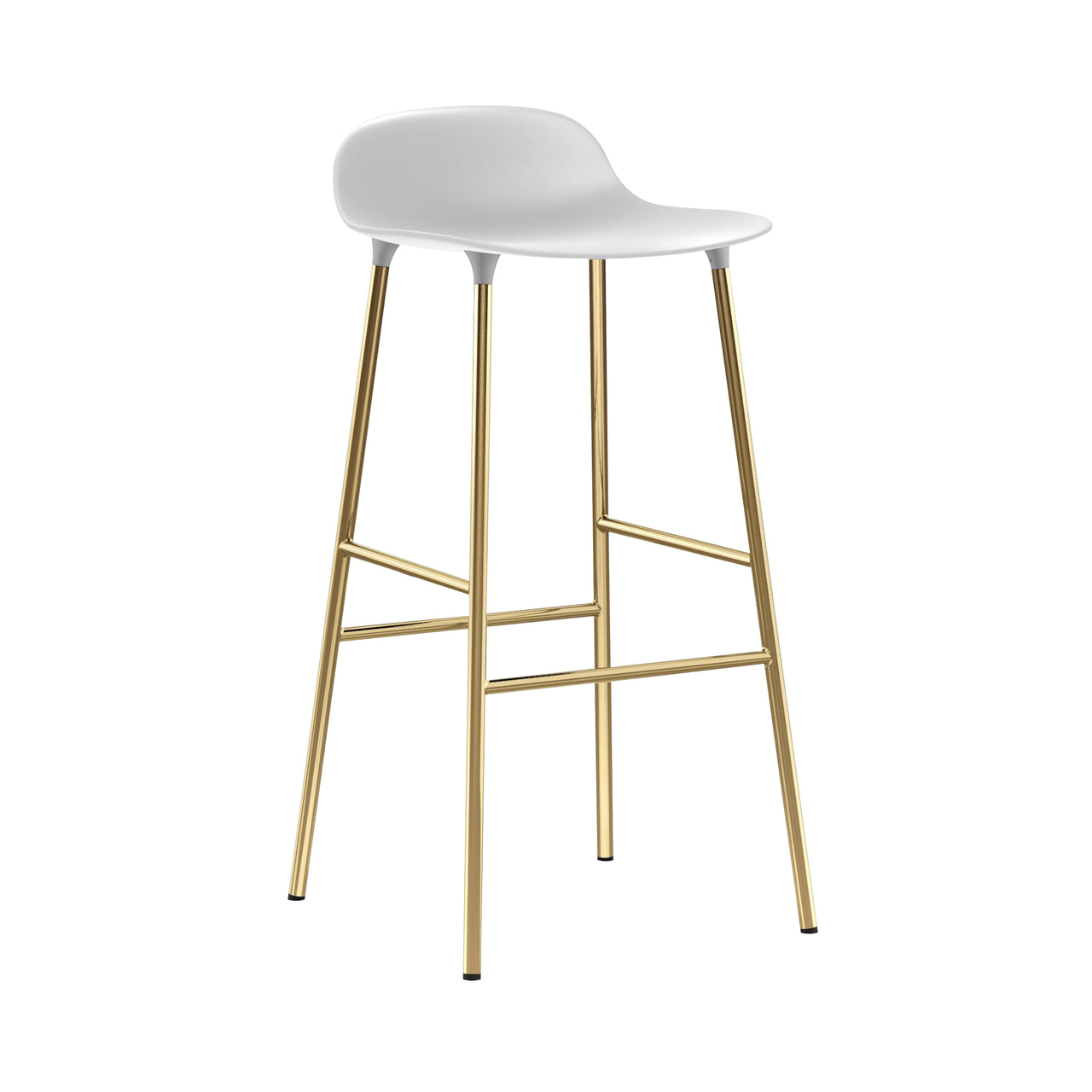 Form Bar + Counter Stool: Brass + Bar + White
