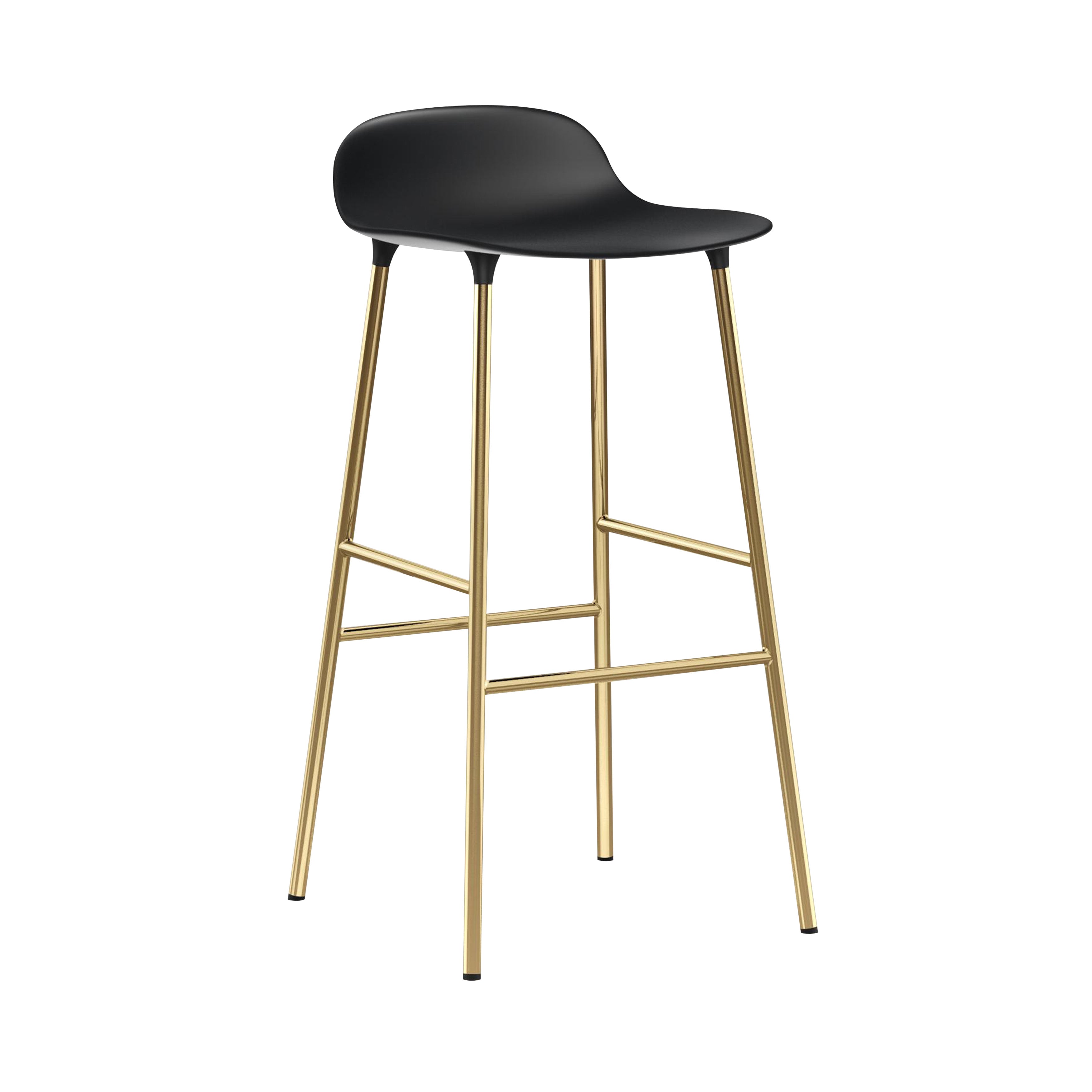 Form Bar + Counter Stool: Brass + Bar + Black