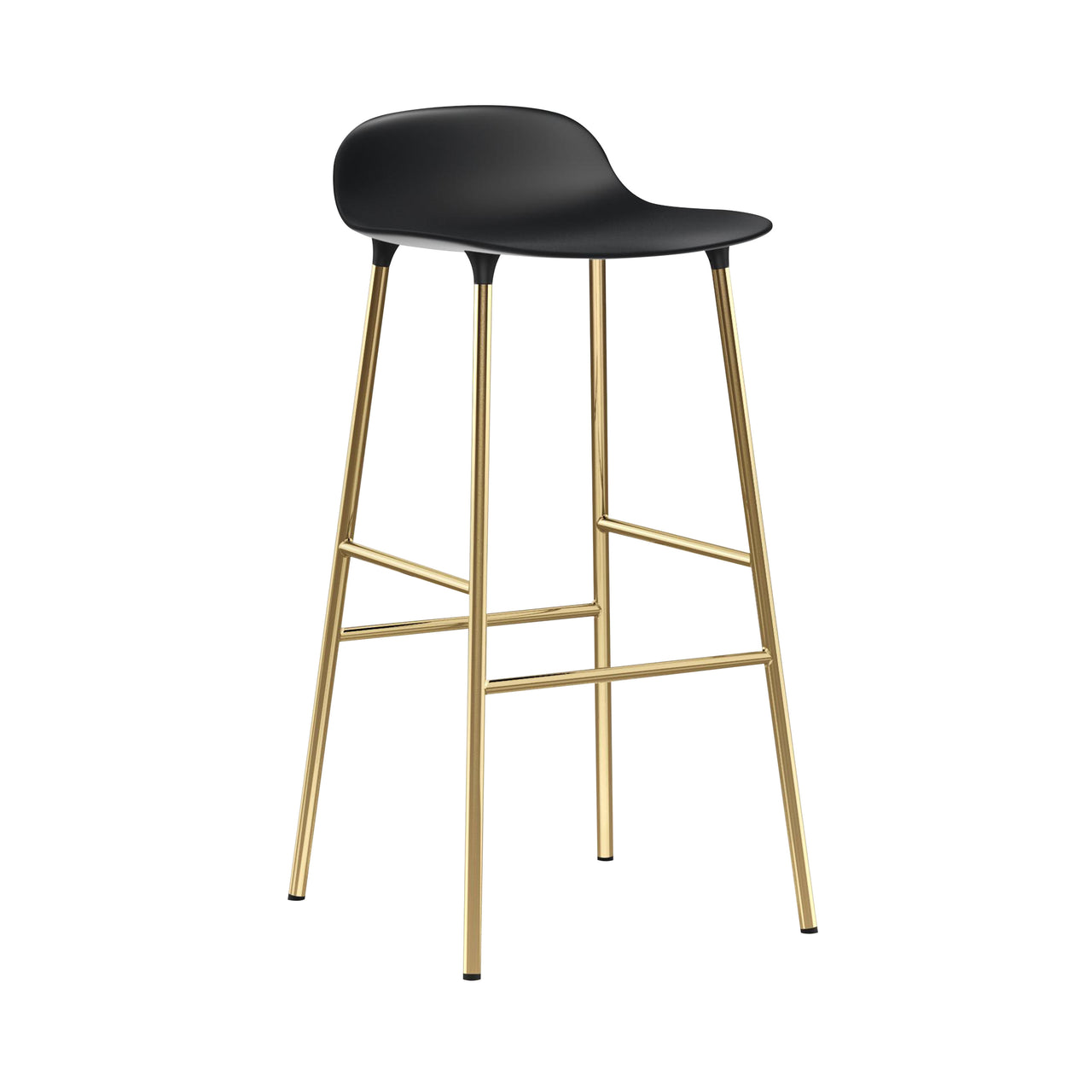 Form Bar + Counter Stool: Brass + Bar + Black