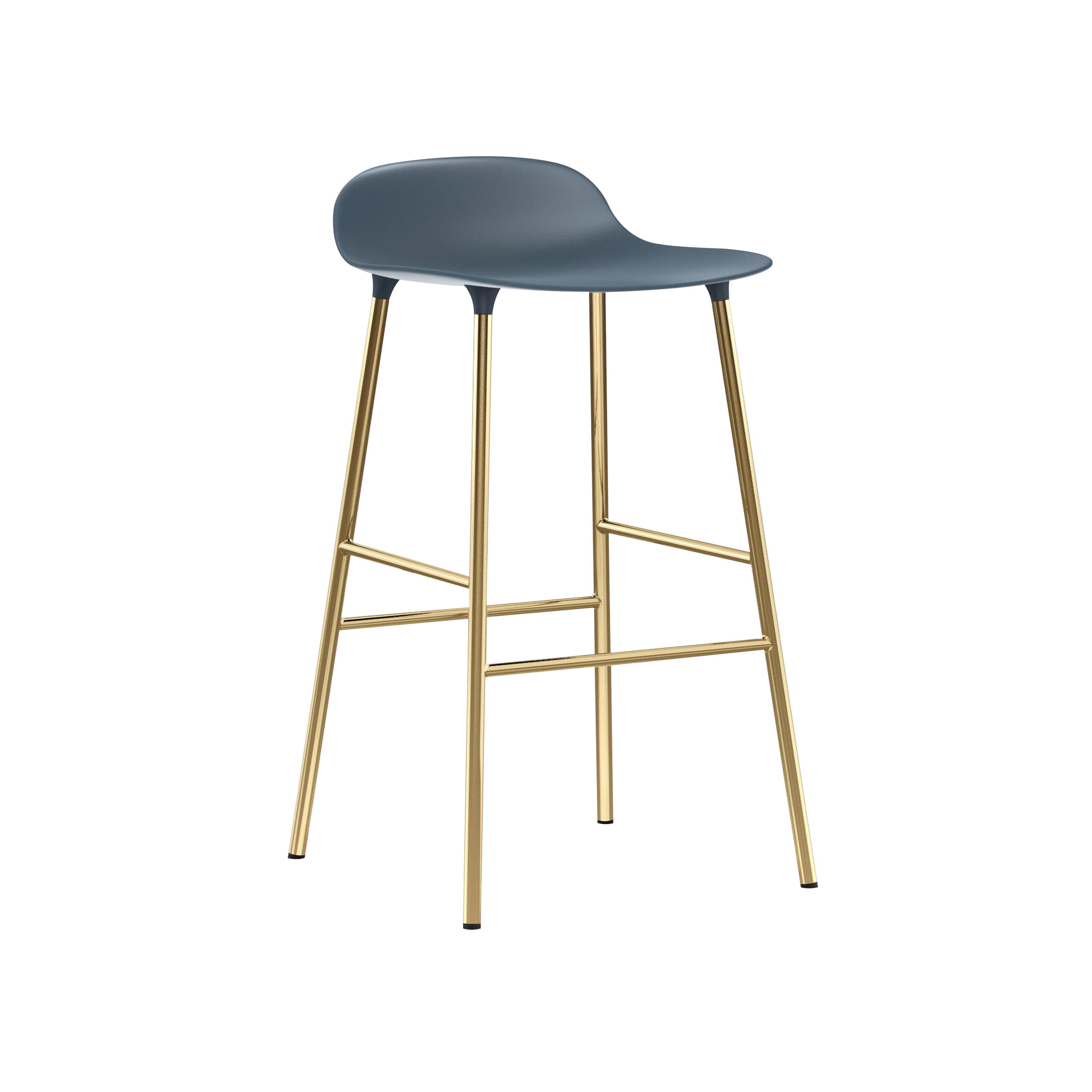 Form Bar + Counter Stool: Brass + Counter + Blue