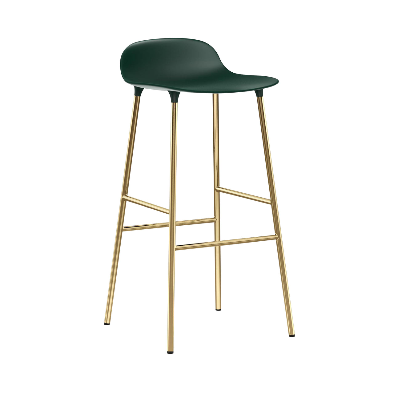 Form Bar + Counter Stool: Brass + Bar + Green