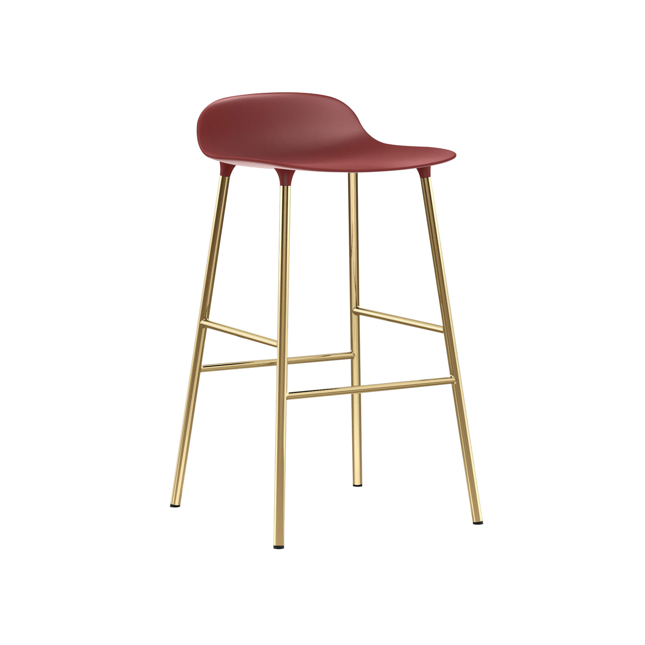 Form Bar + Counter Stool: Brass + Counter + Red