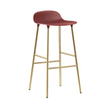 Form Bar + Counter Stool: Brass + Bar + Red