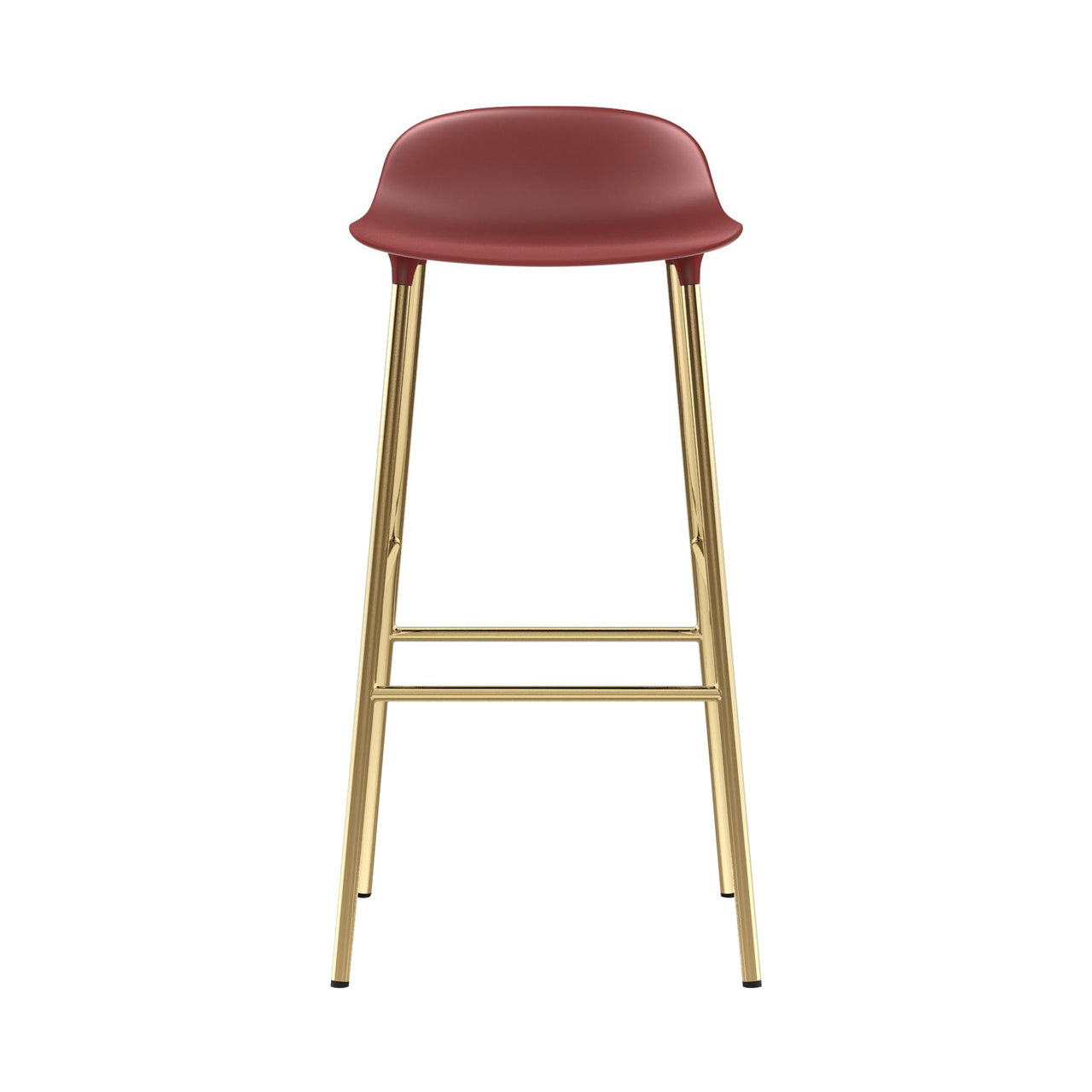 Form Bar + Counter Stool: Brass + Bar + Red