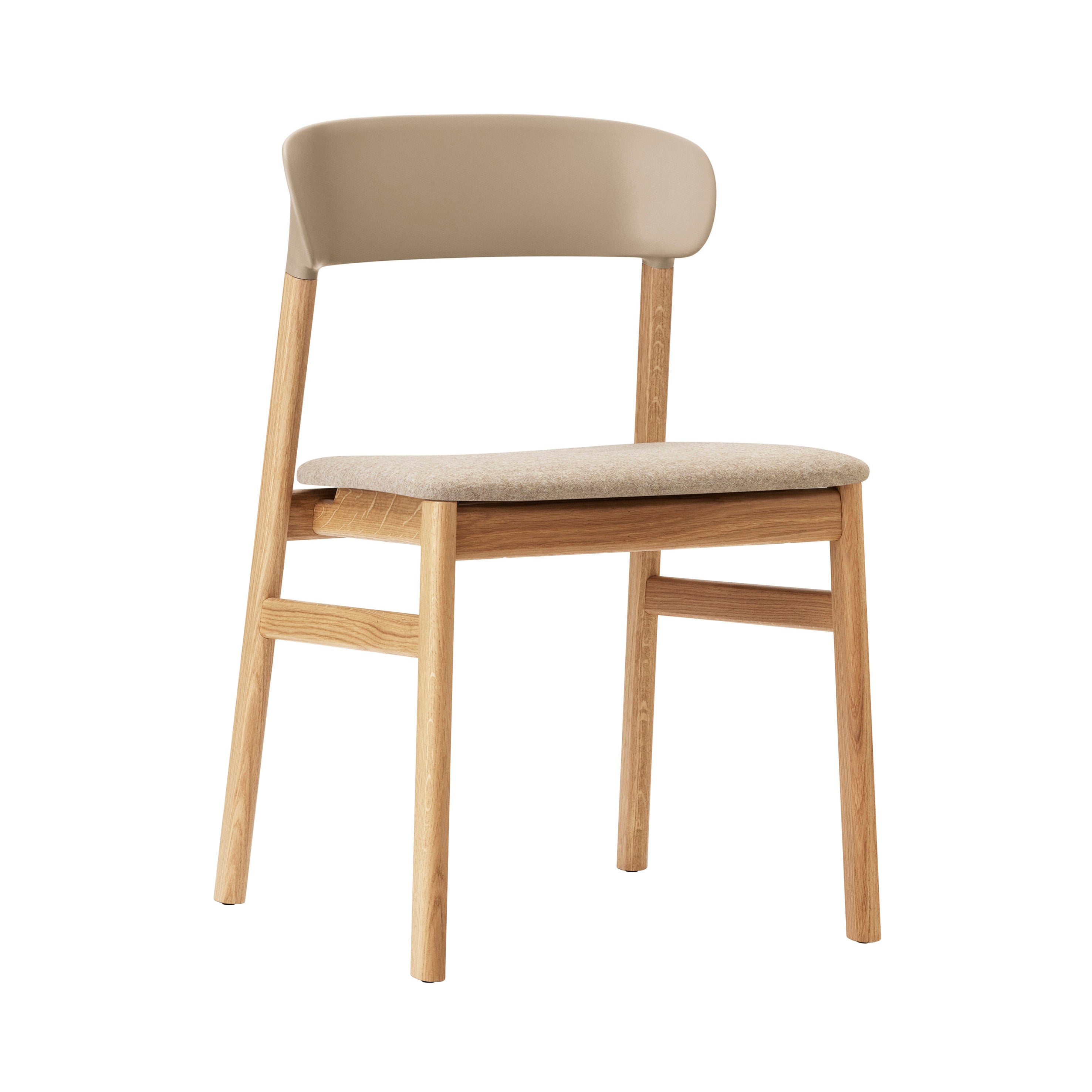 Herit Chair: Upholstered + Oak + Sand + Synergy Sand