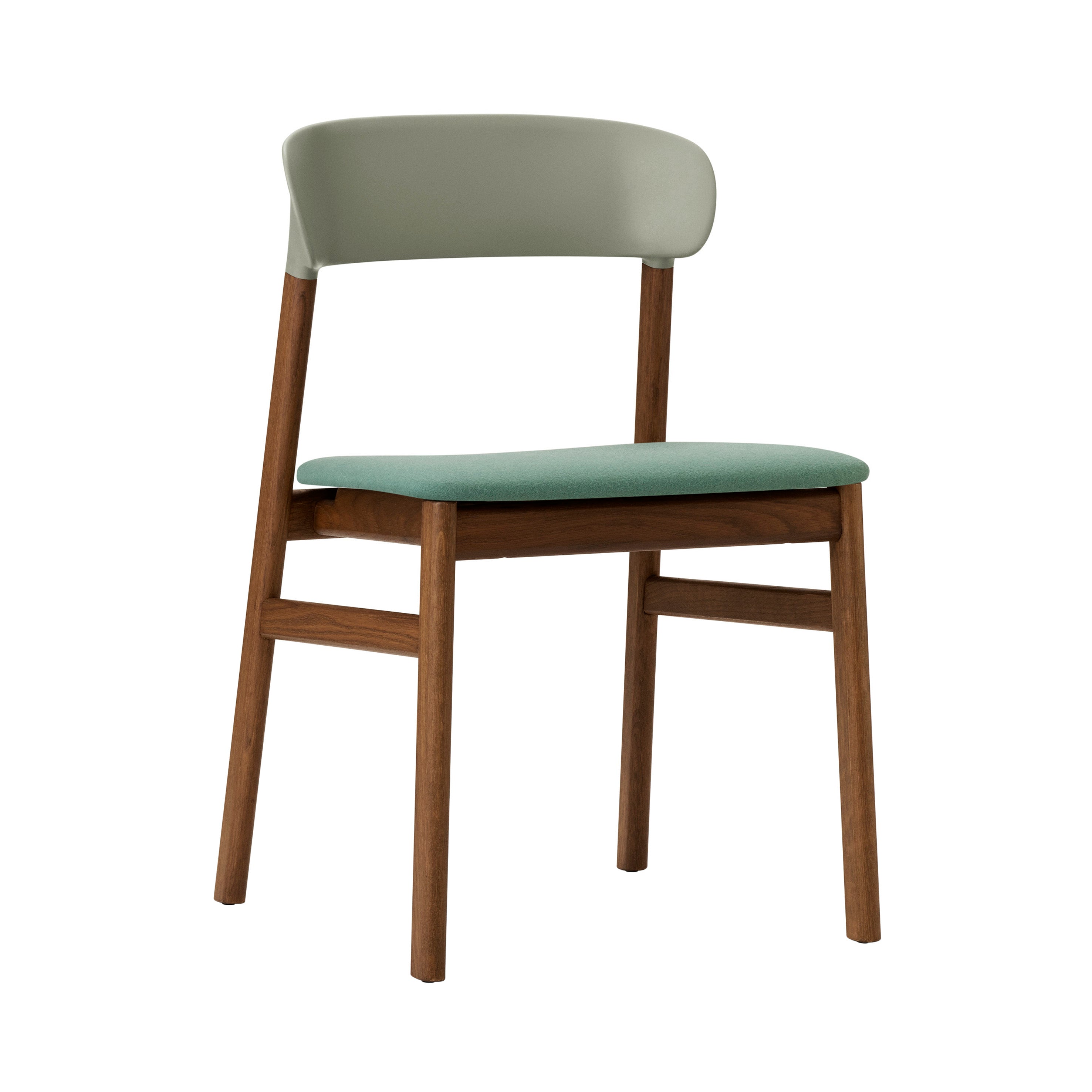 Herit Chair: Upholstered + Smoked Oak + Dusty Green + Synergy Dusty Green