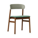 Herit Chair: Upholstered + Smoked Oak + Dusty Green + Synergy Dusty Green