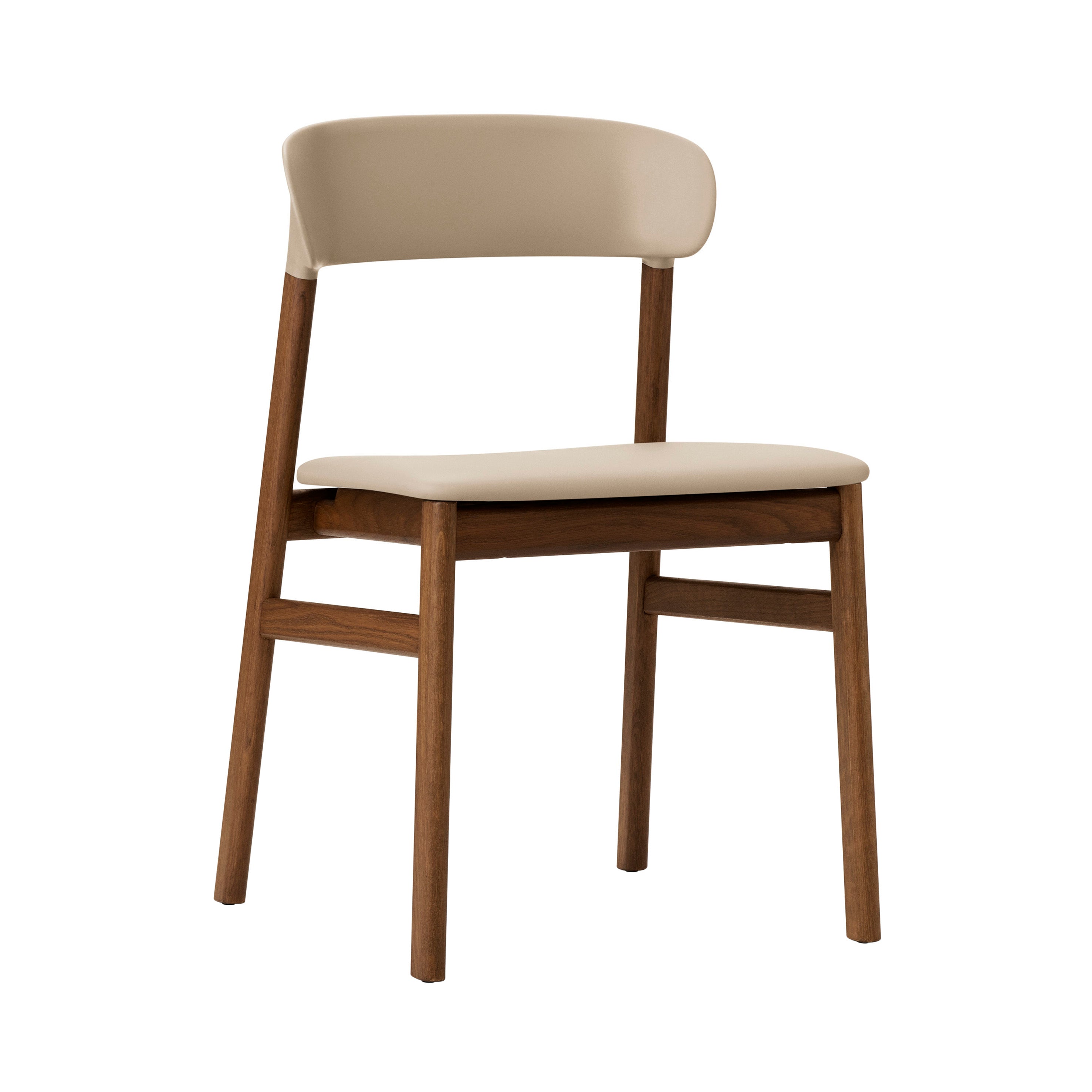 Herit Chair: Upholstered + Smoked Oak + Sand + Spectrum Leather Sand