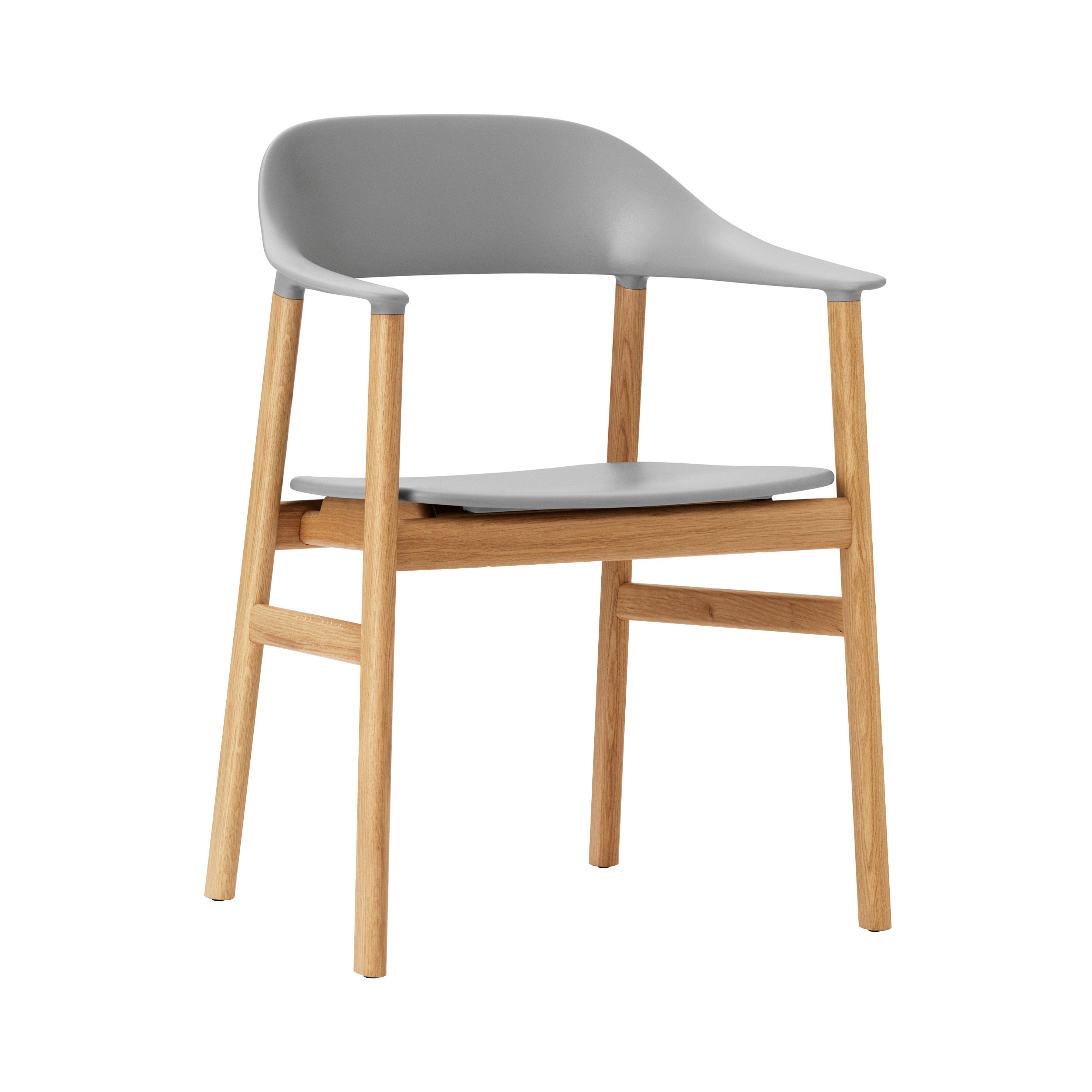 Herit Armchair: Oak + Grey