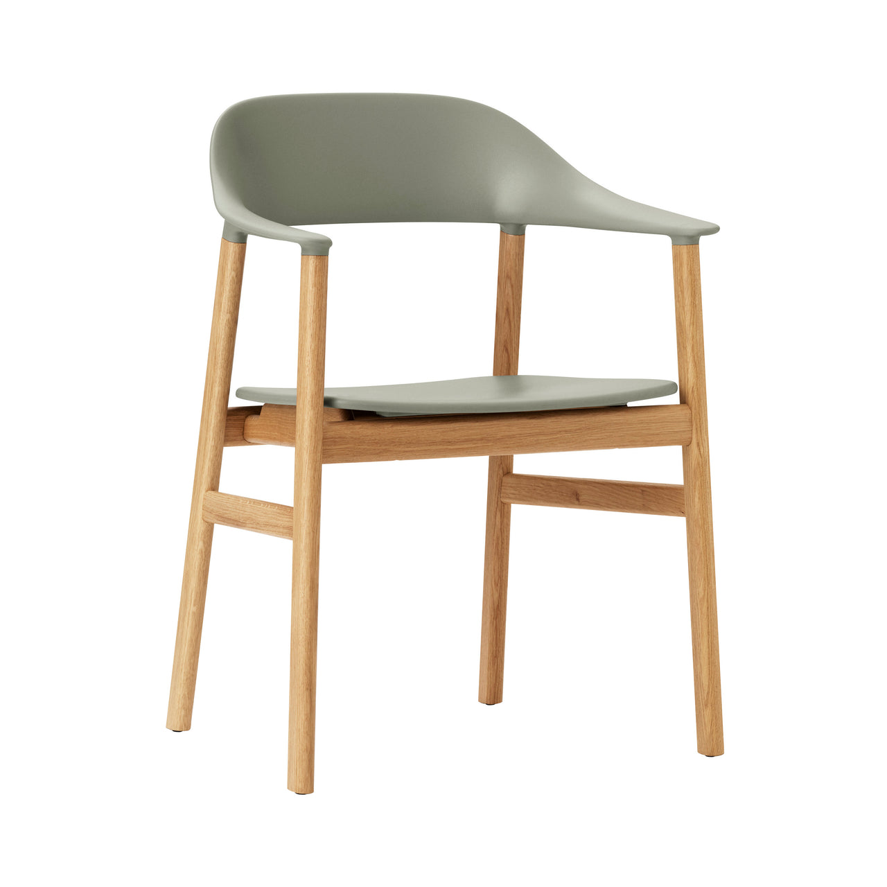 Herit Armchair: Oak + Dusty Green