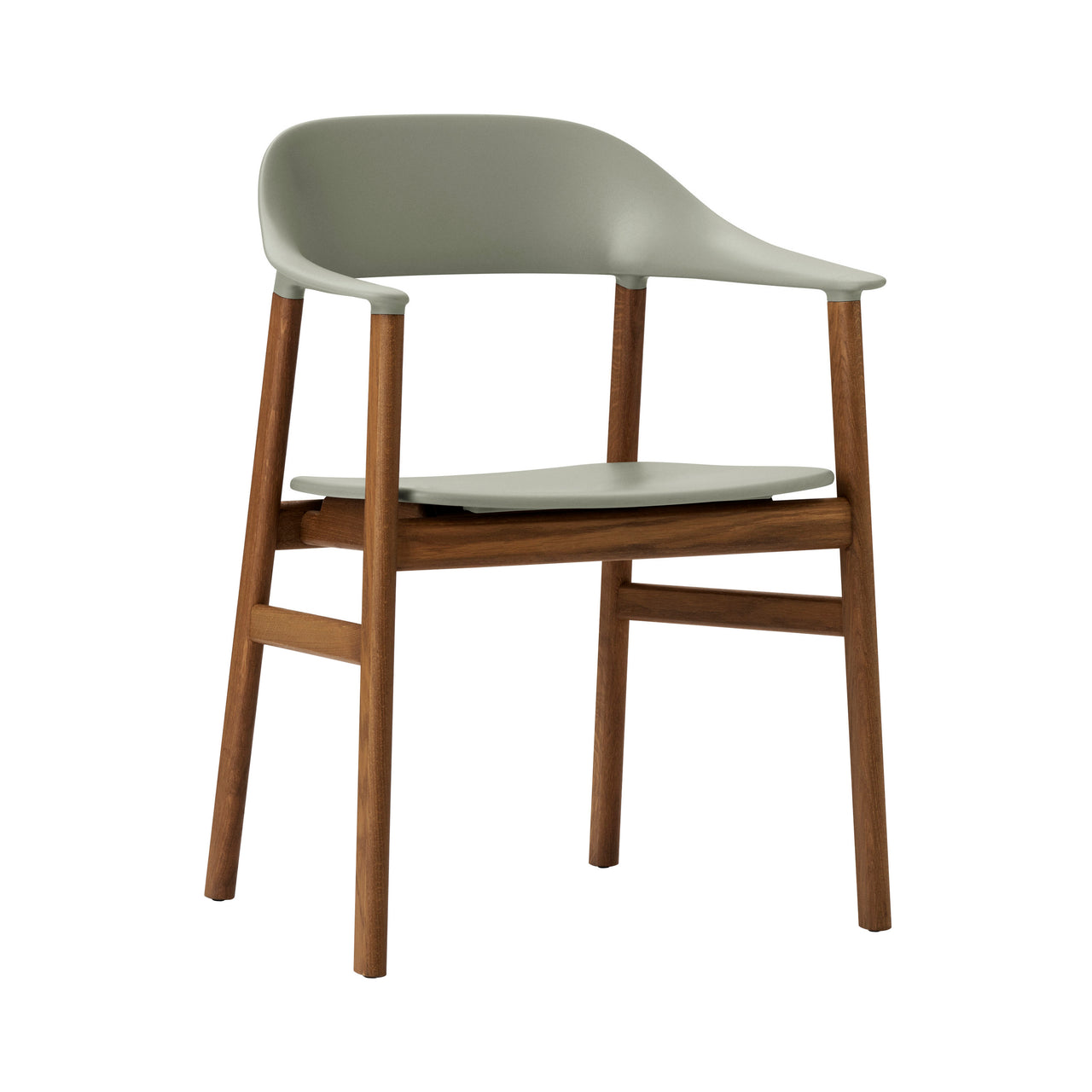 Herit Armchair: Smoked Oak + Dusty Green