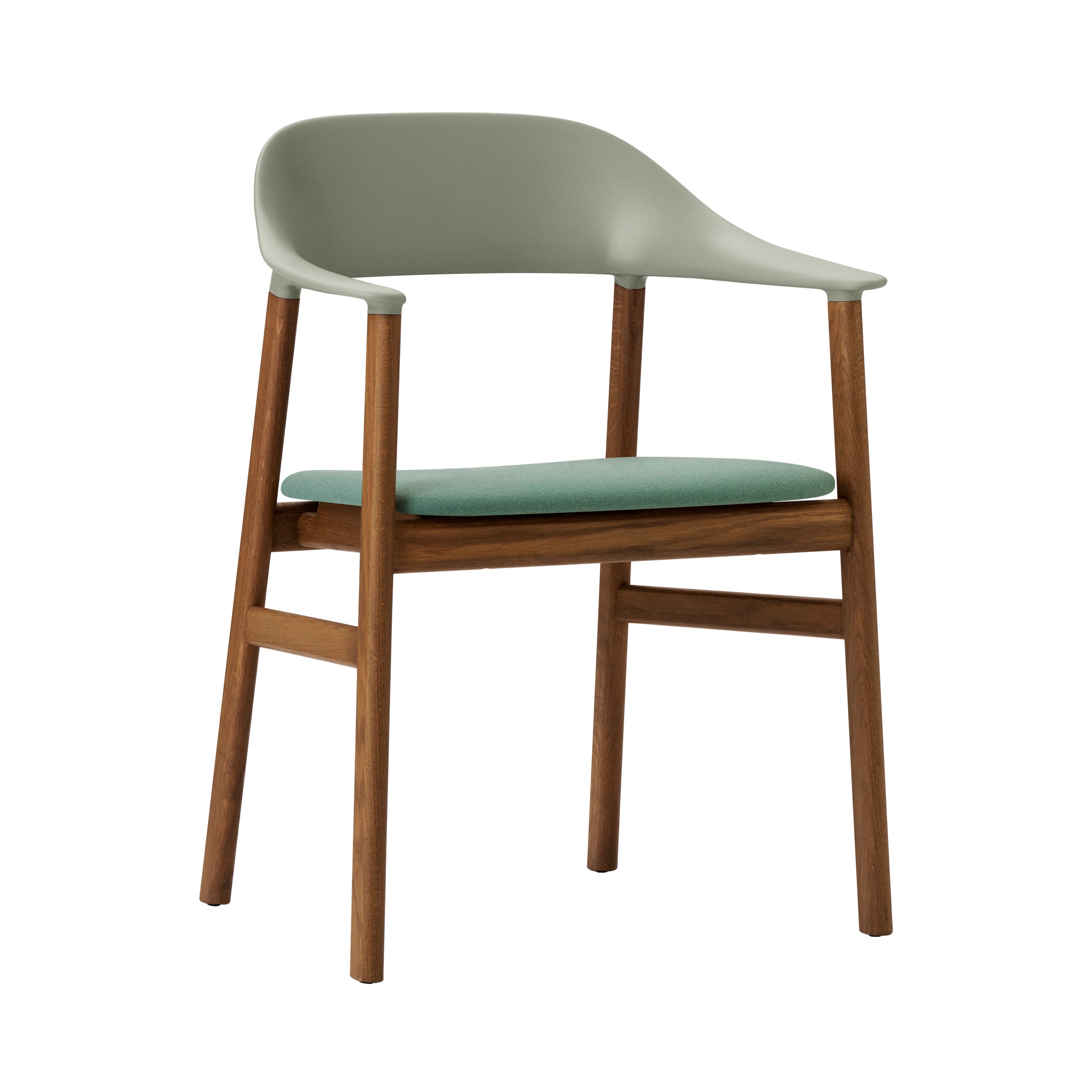 Herit Armchair: Smoked Oak + Dusty Green + Synergy Dusty Green