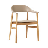 Herit Armchair: Upholstered + Oak + Sand + Spectrum Leather Sand