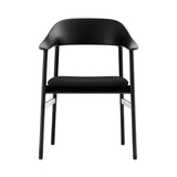 Herit Armchair: Upholstered + Black Oak + Black + Synergy Black