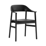 Herit Armchair: Upholstered + Black Oak + Black + Spectrum Leather Black