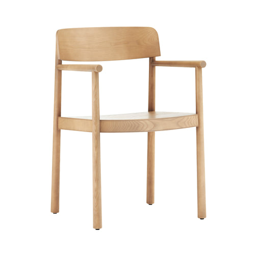 Timb Armchair: Upholstered + Tan + Ultra Leather Camel