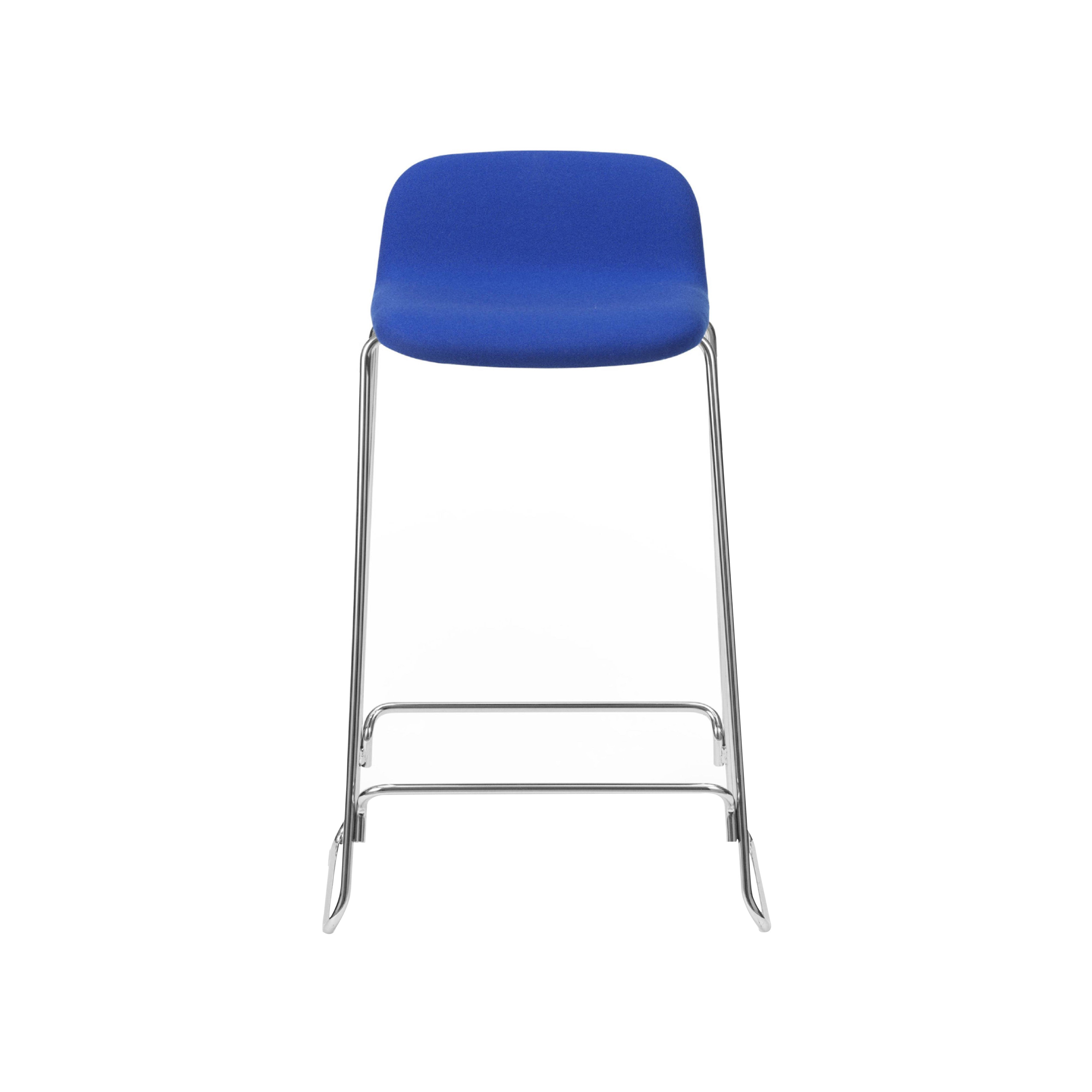 Just Bar + Counter Stool with Back: Full Upholstered + Counter + Chrome