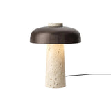 Reverse Table Lamp: Bronzed + Sand Travertine