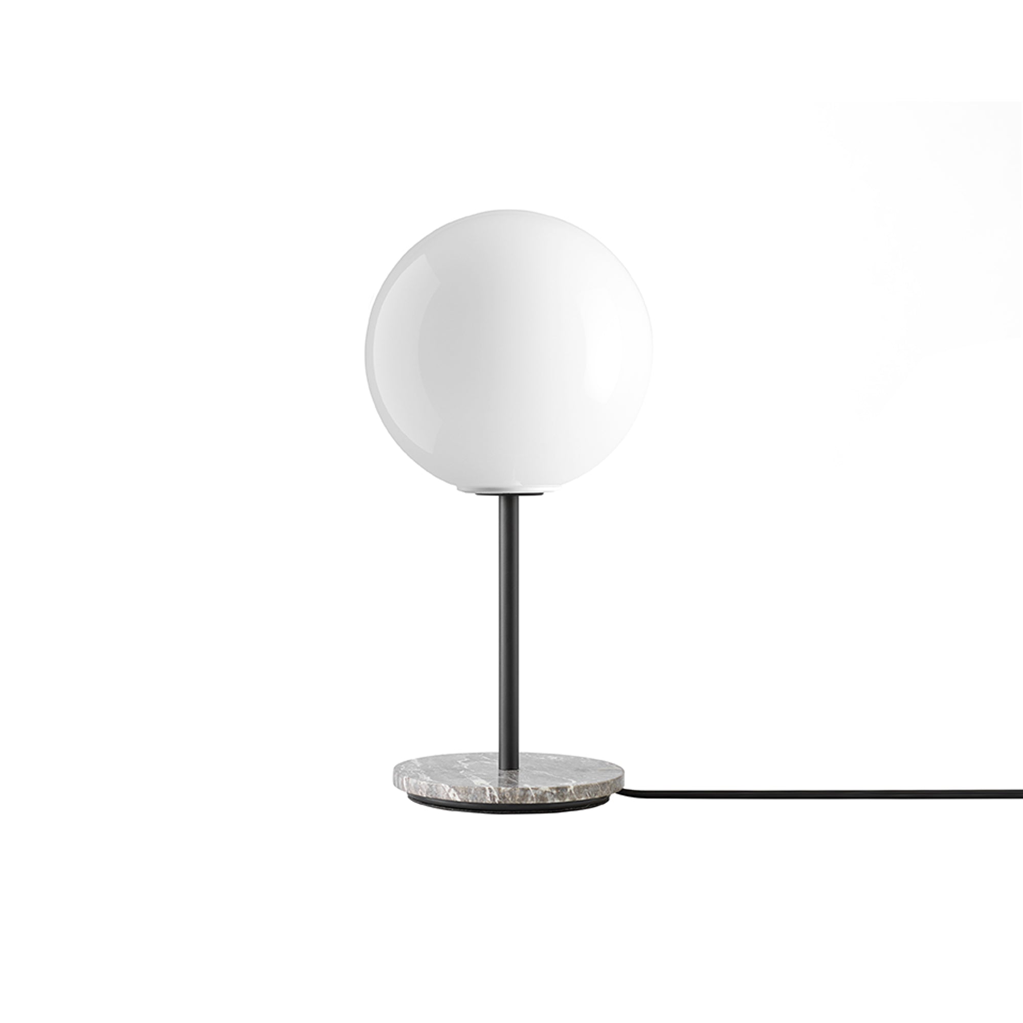 TR Bulb Table Lamp: Matte + Grey Marble
