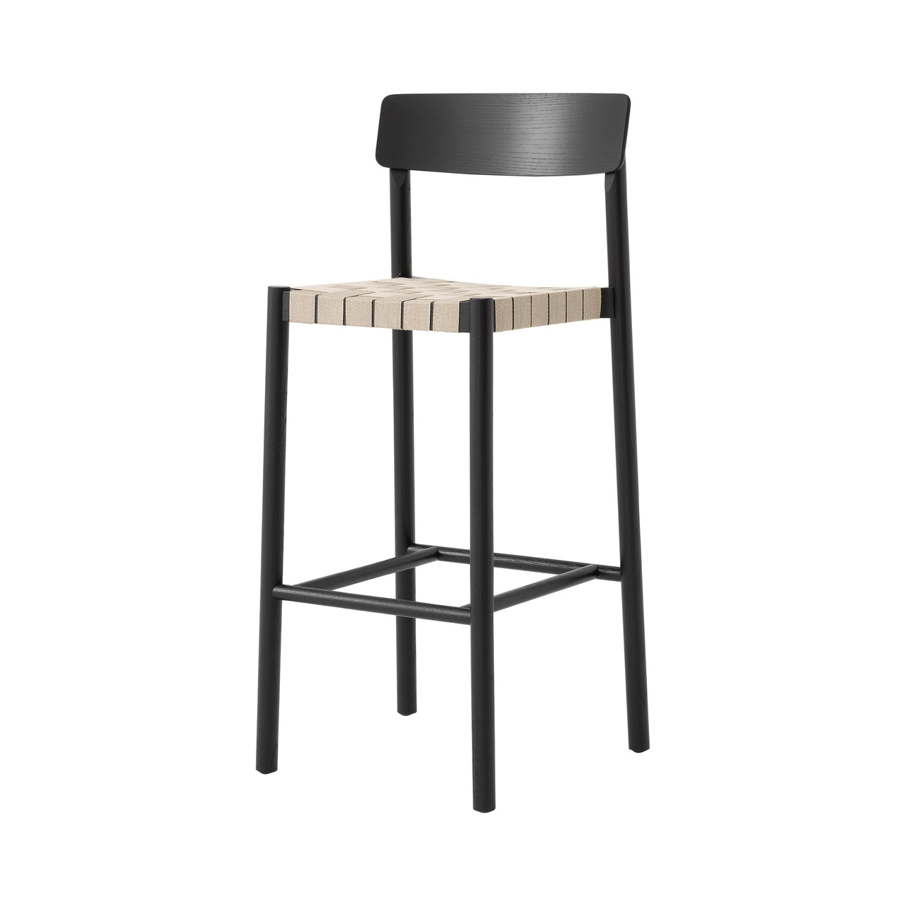 Betty Bar + Counter Chair TK12 + TK15: Bar (TK15) + Black Lacquered Ash + Natural